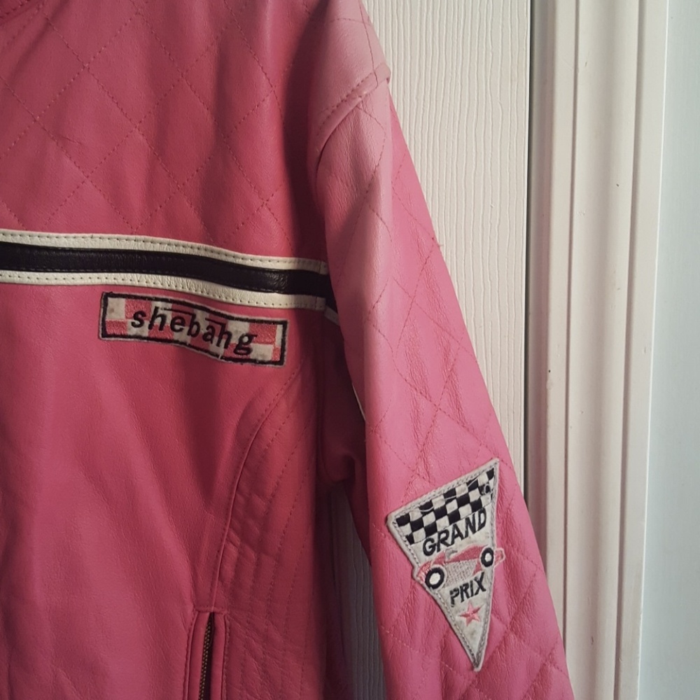 Pink leather jacket - Picture 2 of 3